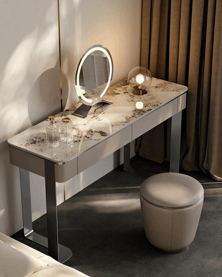 Le Di Vita Dressing Table with Marble Top and Sleek Design for Elegant Bedroom Decor
