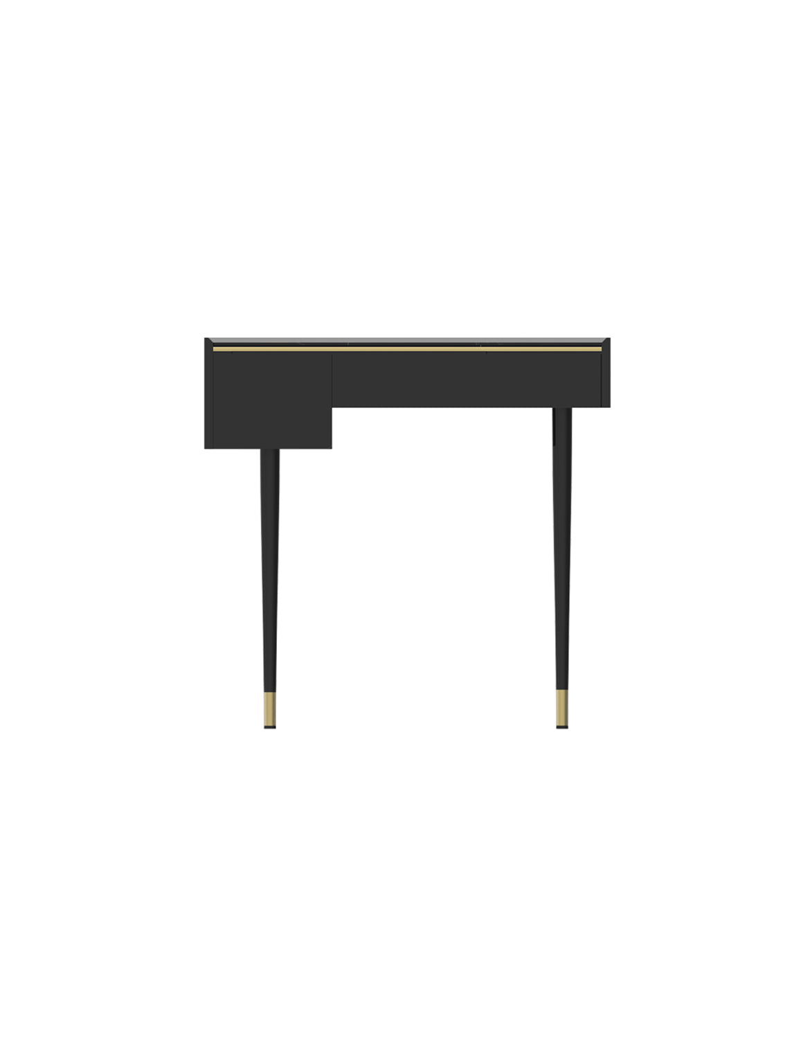 Le Di Vita Elegant Black Dressing Table with Minimalist Design and Gold Accents
