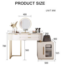 Modern Le Di Vita Dressing Table with Elegant Design and Round Mirror for Stylish Bedrooms