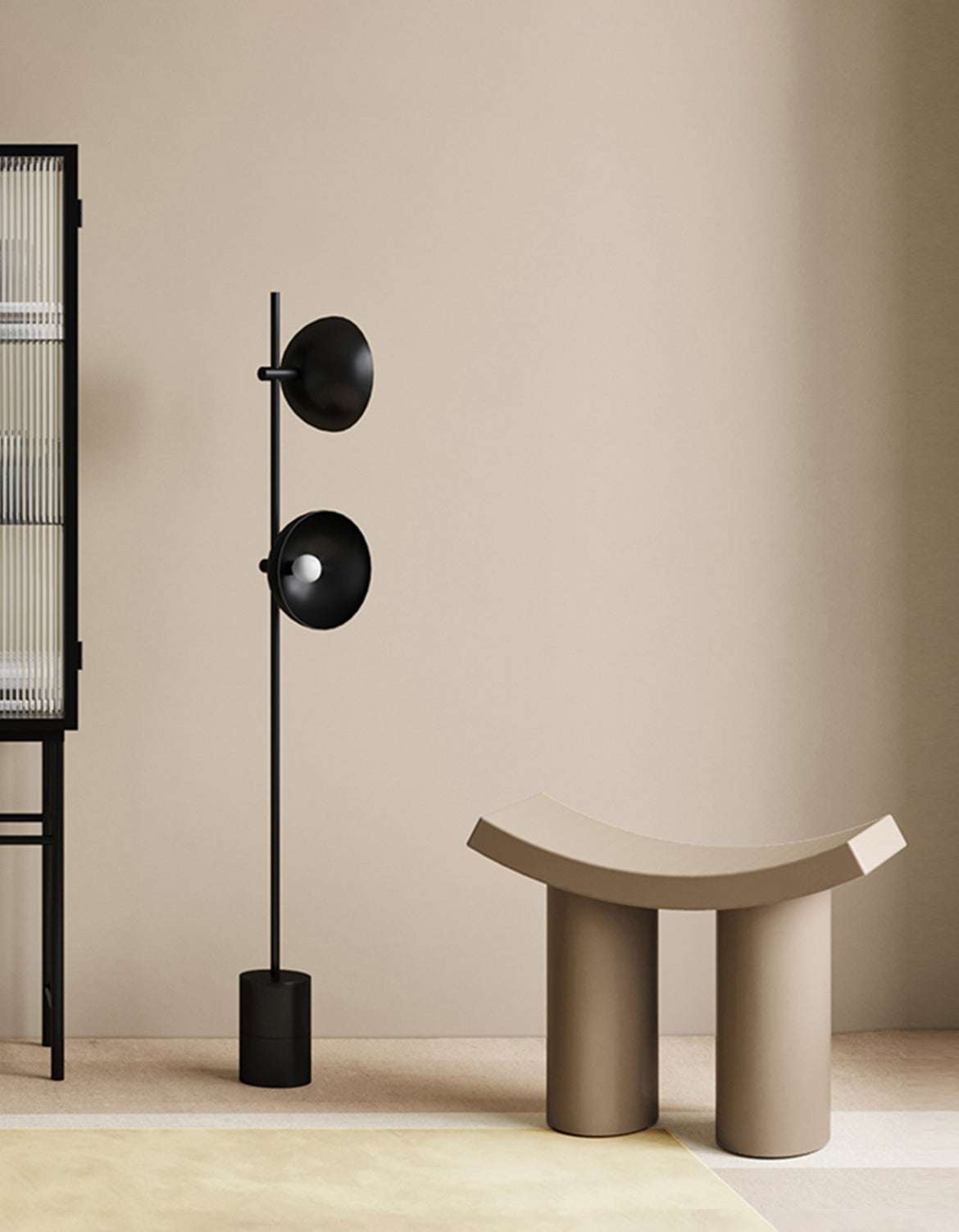 Stylish Le Di Vita Dressing Table Stool with a unique curved design in a modern interior setting