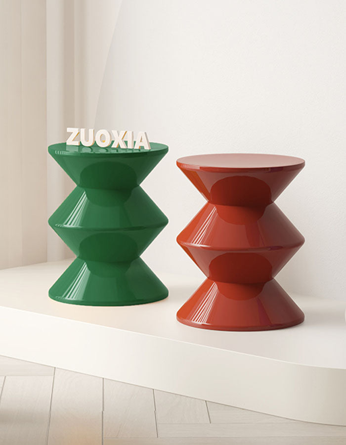 Le Di Vita Dressing Table Stool in Green and Red with a Unique Modern Design for Stylish Interiors