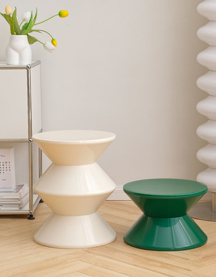 Le Di Vita Stylish Dressing Table Stool in Cream and Green for Modern Home Decor