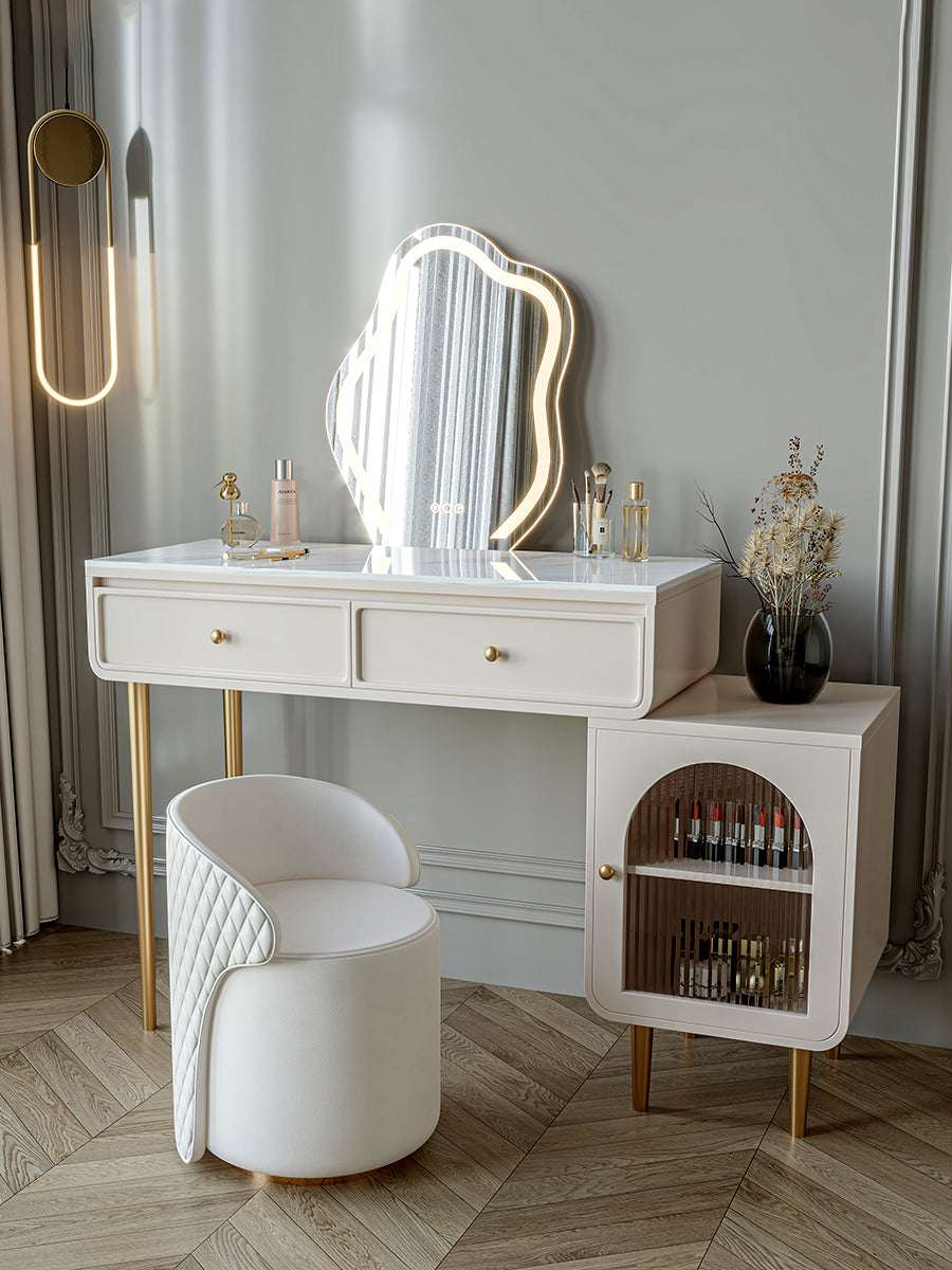 Le Di Vita modern dressing table with elegant mirror and stylish chair for bedroom decor