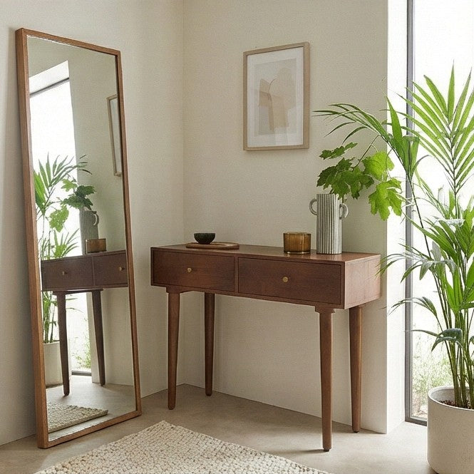 Fishe and Lilly Dressing Table with Two Drawers and Elegant Wooden Finish for Stylish Interiors