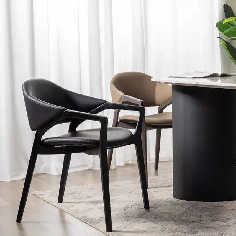Nisu Home Stylish Black Chair with Comfortable Armrests for Modern Living Spaces