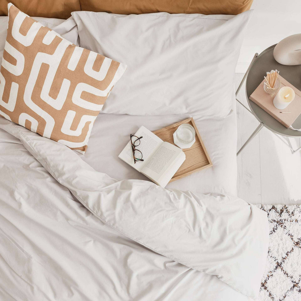 Cotton Collective Soft Blue Duvet Cover - Free UK Delivery Cream Cotton Collective