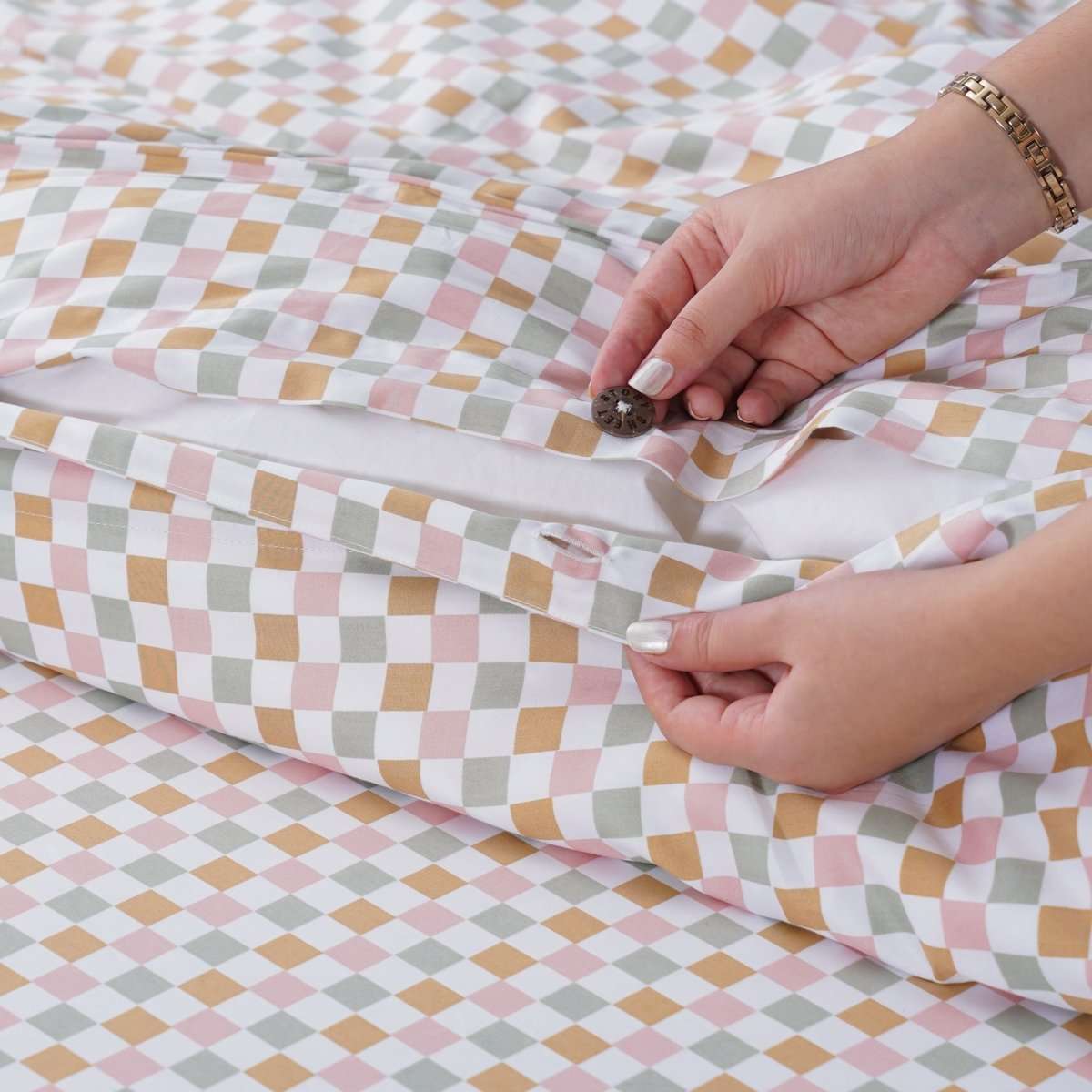 Ella Cotton - Gems Checkerboard Duvet Cover SHEET STORY