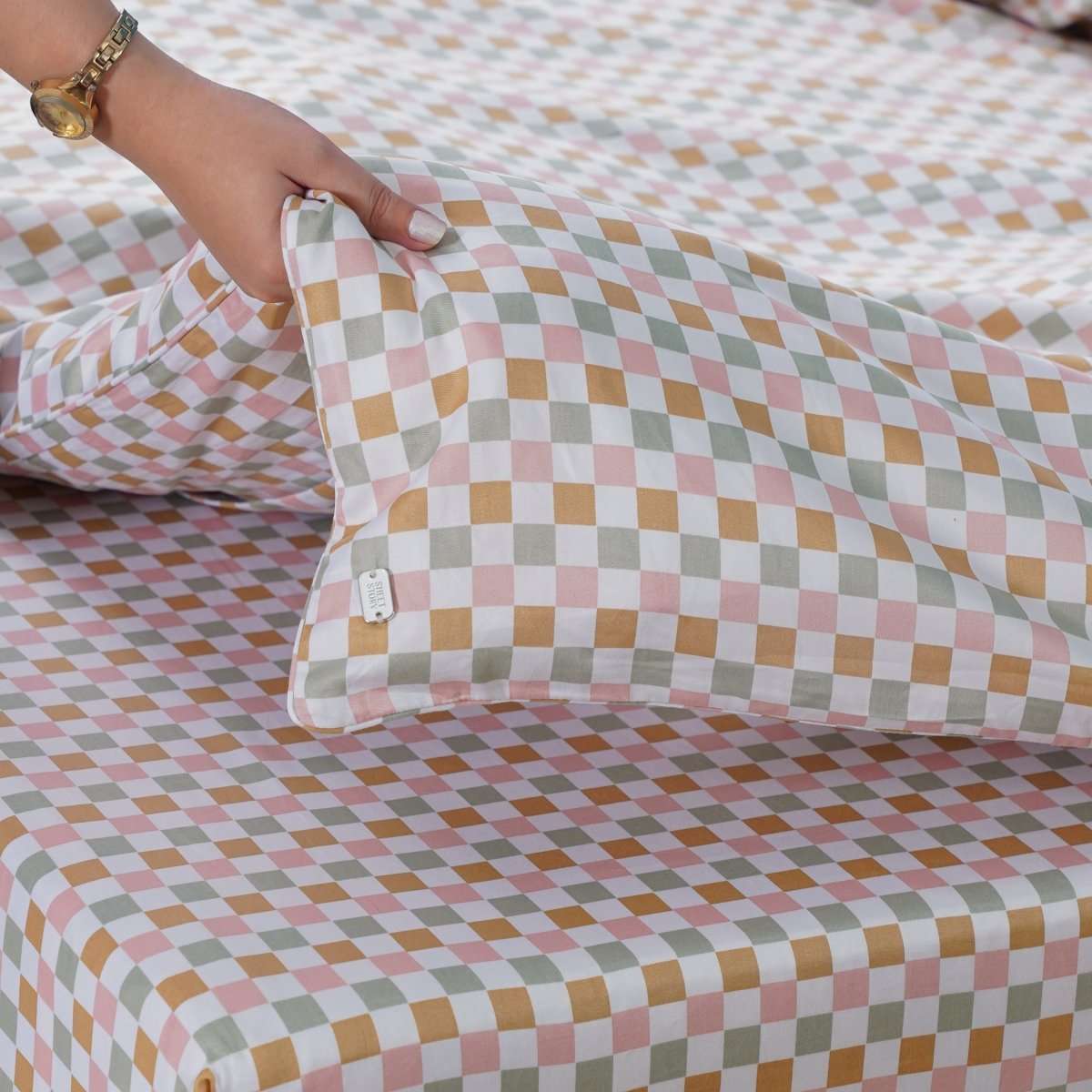 Ella Cotton - Gems Checkerboard Duvet Cover SHEET STORY