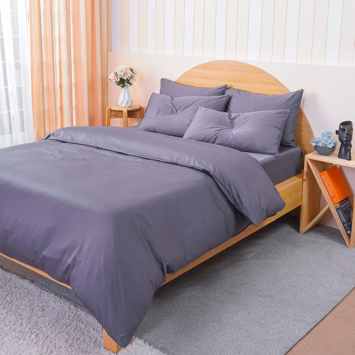 Ackly Bamboo - Charcoal Duvet Cover SHEET STORY