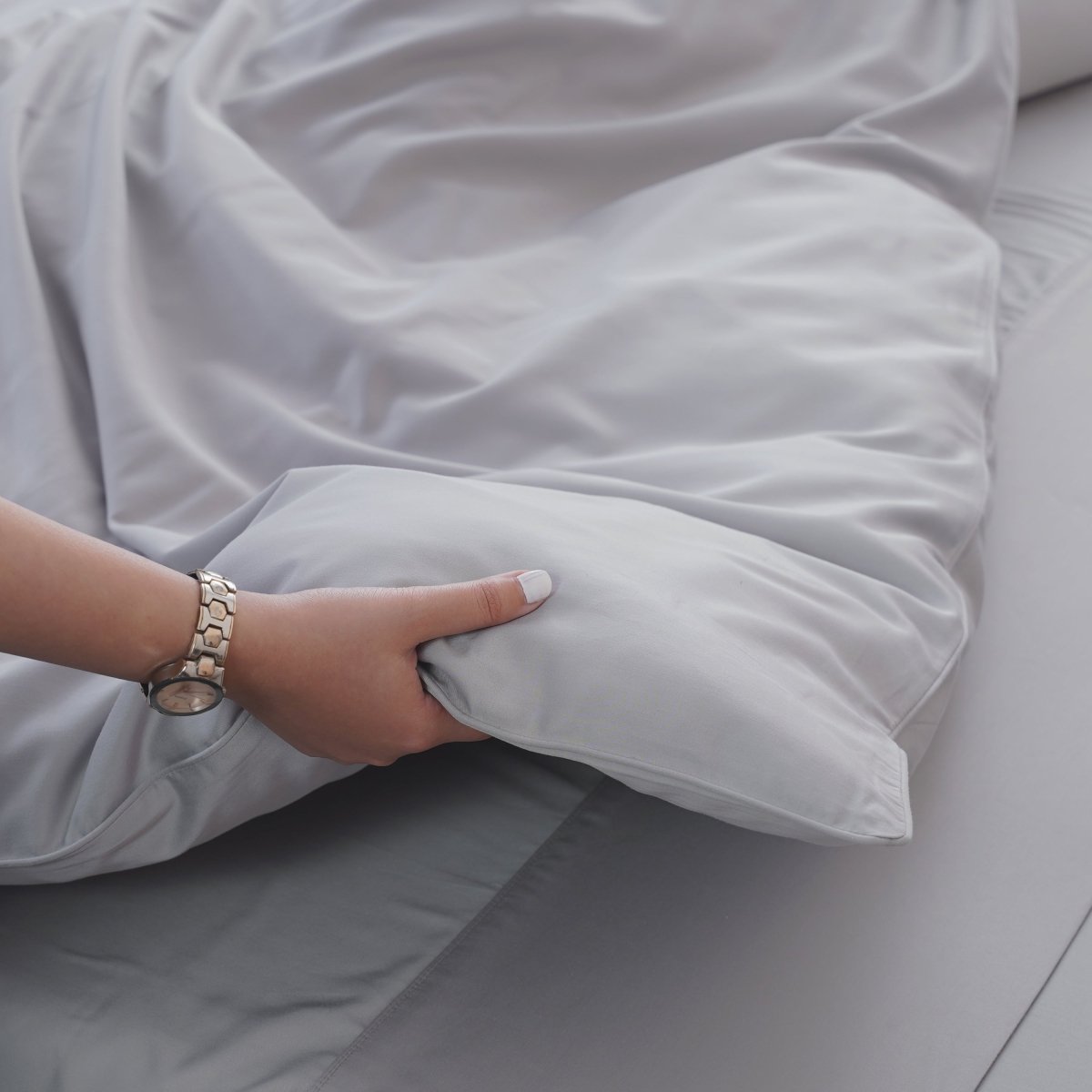 Ackly Bamboo - Dove Grey Duvet Cover SHEET STORY