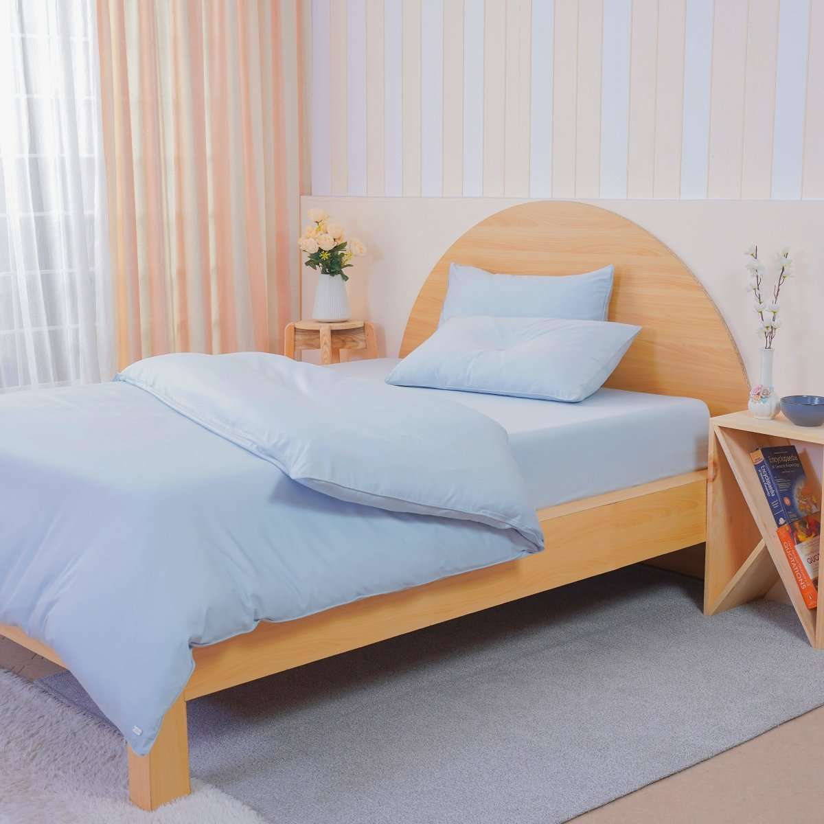 Ackly Bamboo - Sky Blue Duvet Cover SHEET STORY