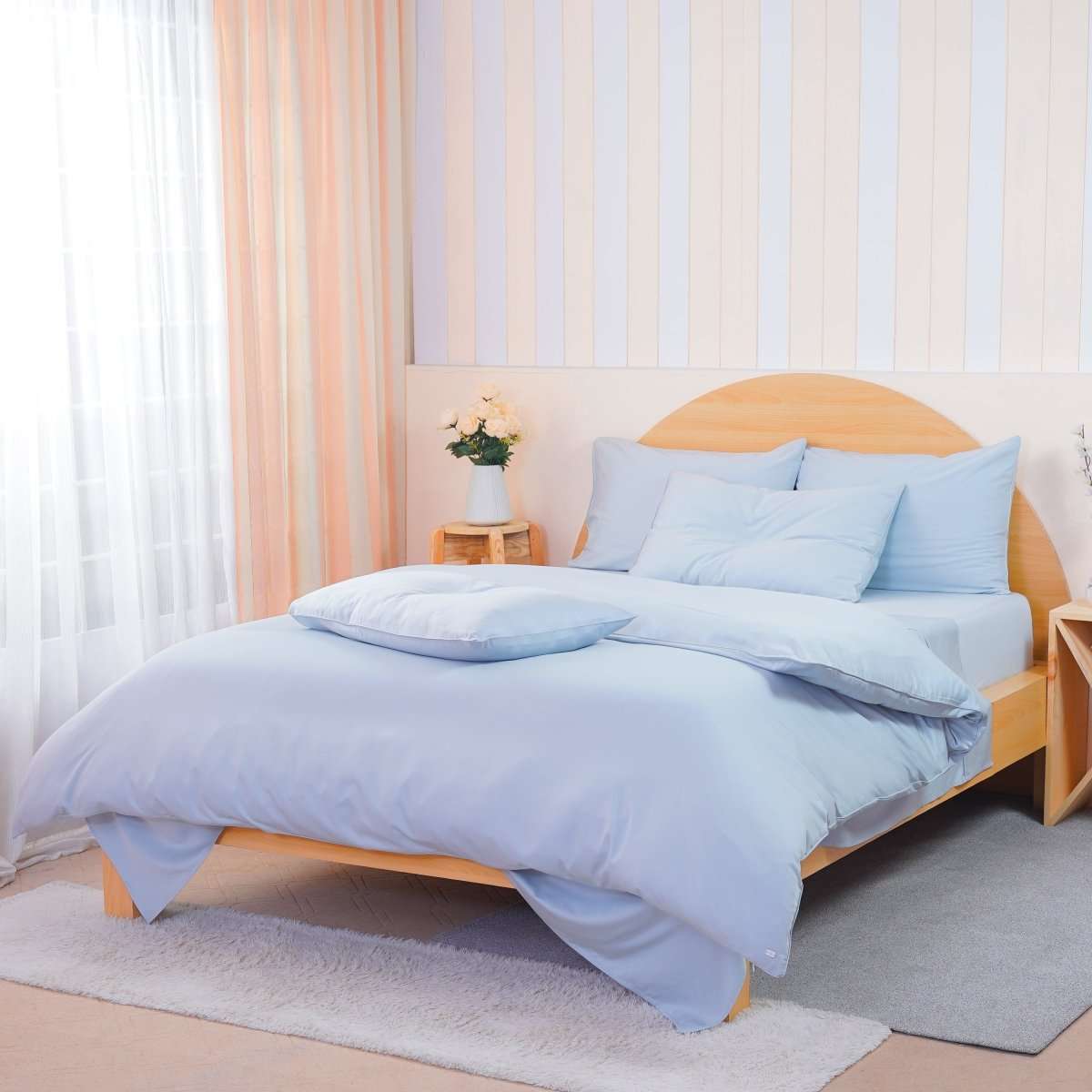 Ackly Bamboo - Sky Blue Duvet Cover SHEET STORY