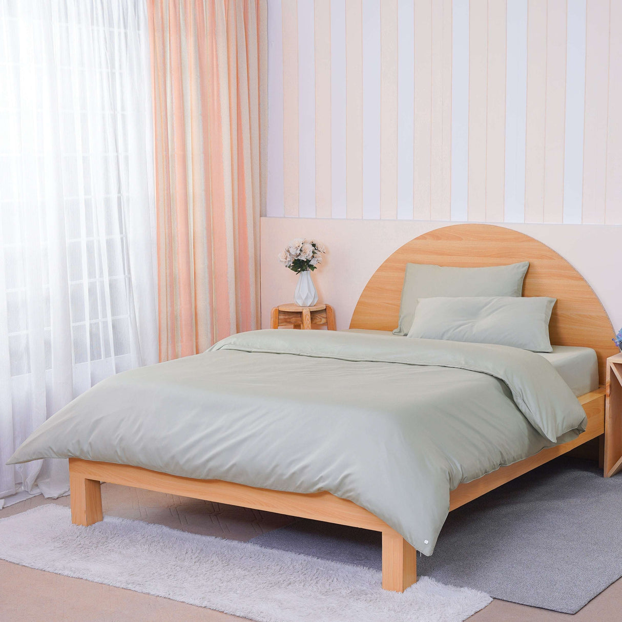 SHEET STORY Duvet Cover Set in soft green for a stylish and comfortable bedroom decor