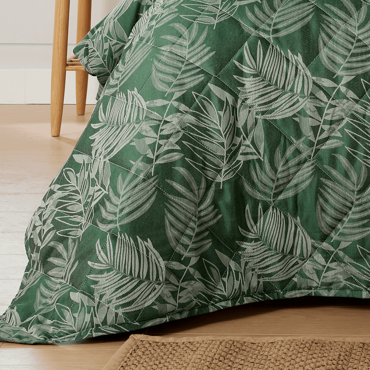 OLIVIA ROCCO Duvet Cover Sets featuring a botanical green design with leafy patterns