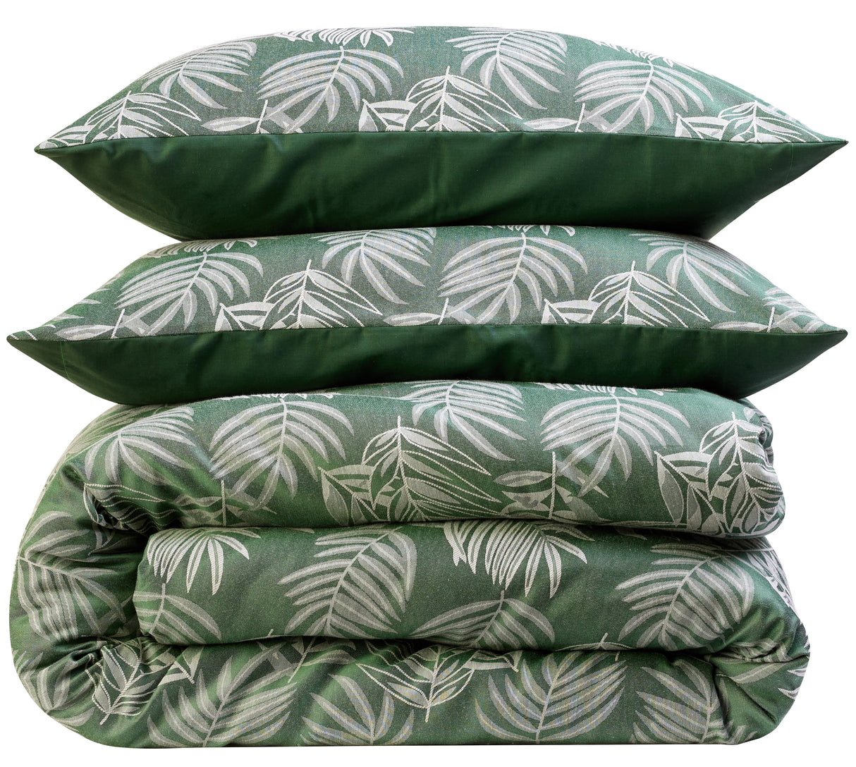 OLIVIA ROCCO Duvet Cover Sets featuring Tropical Leaf Print on Green Background with Matching Pillow Covers