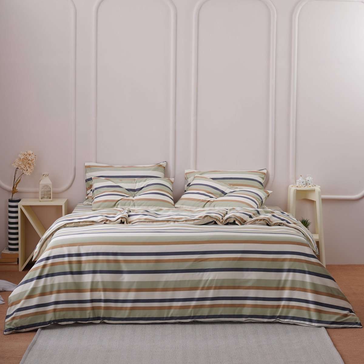 Ackly Bamboo - Harmony Stripe Duvet Cover Super King SHEET STORY