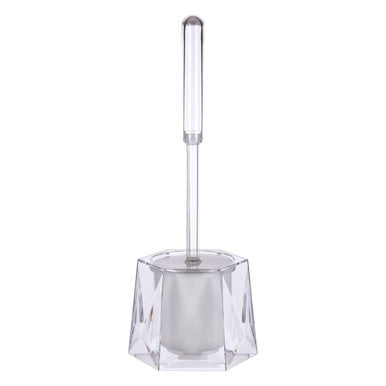 Orsina Toilet Brush Holder in a sleek diamond design with clear handle for a stylish bathroom accessory