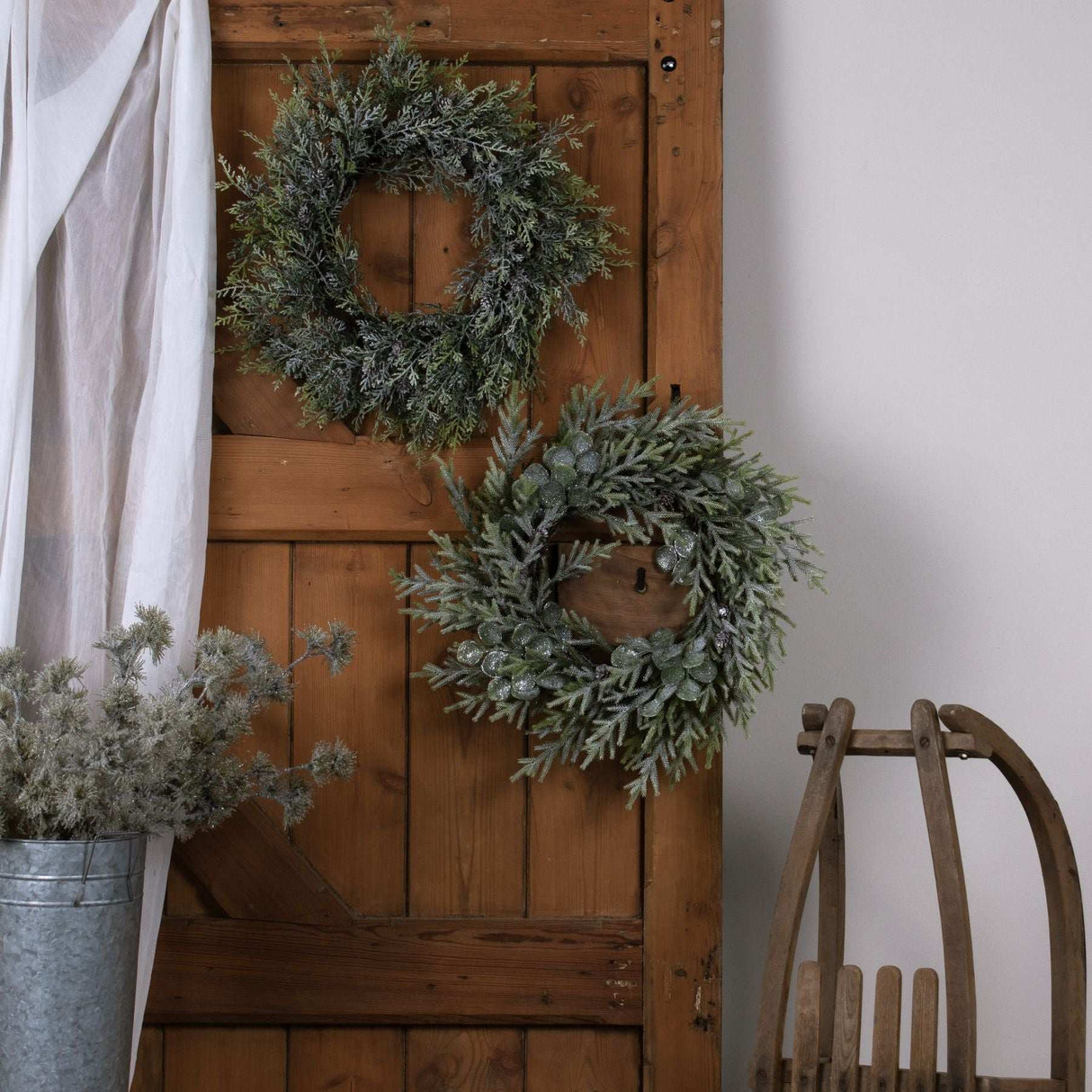 Shades 4 Seasons Frosted Realistic Eucalyptus Wreath Shades 4 Seasons