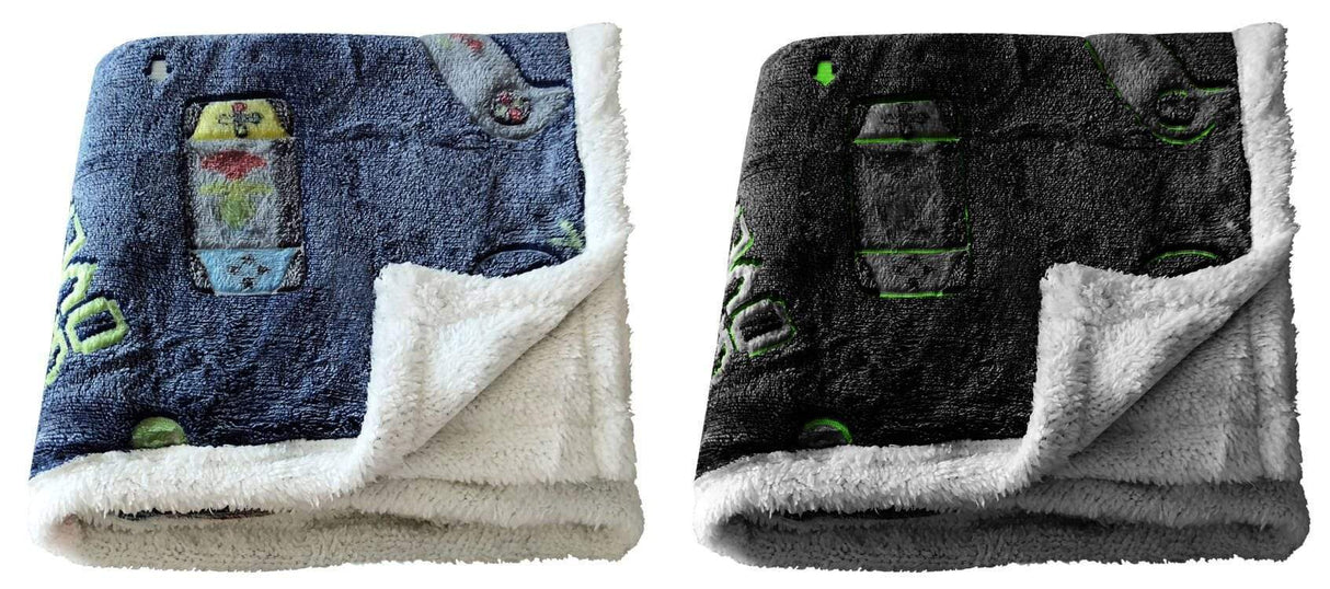OLIVIA ROCCO Fleece Duvet Set in Blue and Black Designs for a Warm and Cosy Bedroom