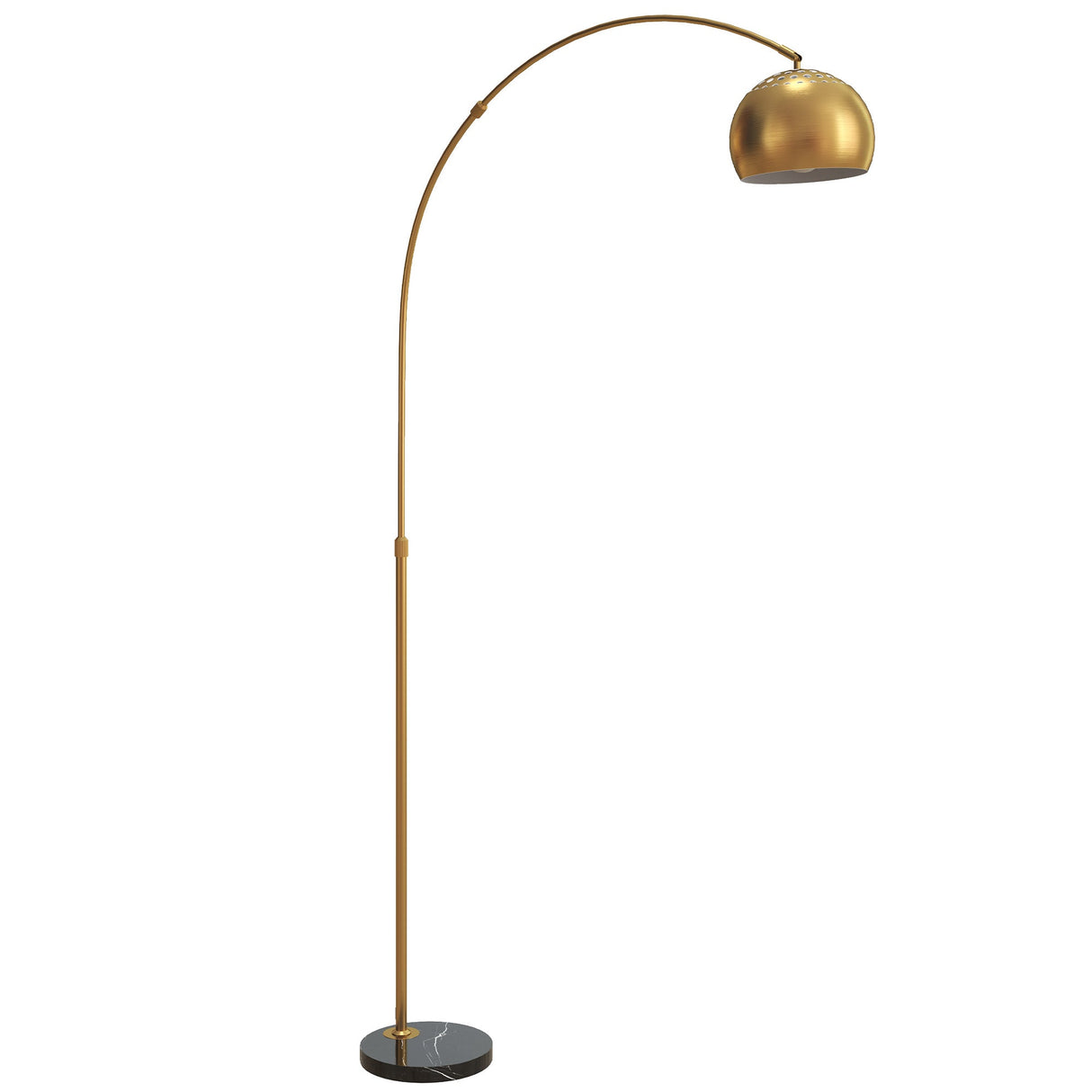 Wise Galleria Floor Lamp with a curved gold shade and a sleek black base for modern interiors