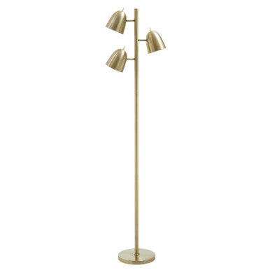 Orsina Floor Lamp in gold finish with three adjustable shades for stylish illumination
