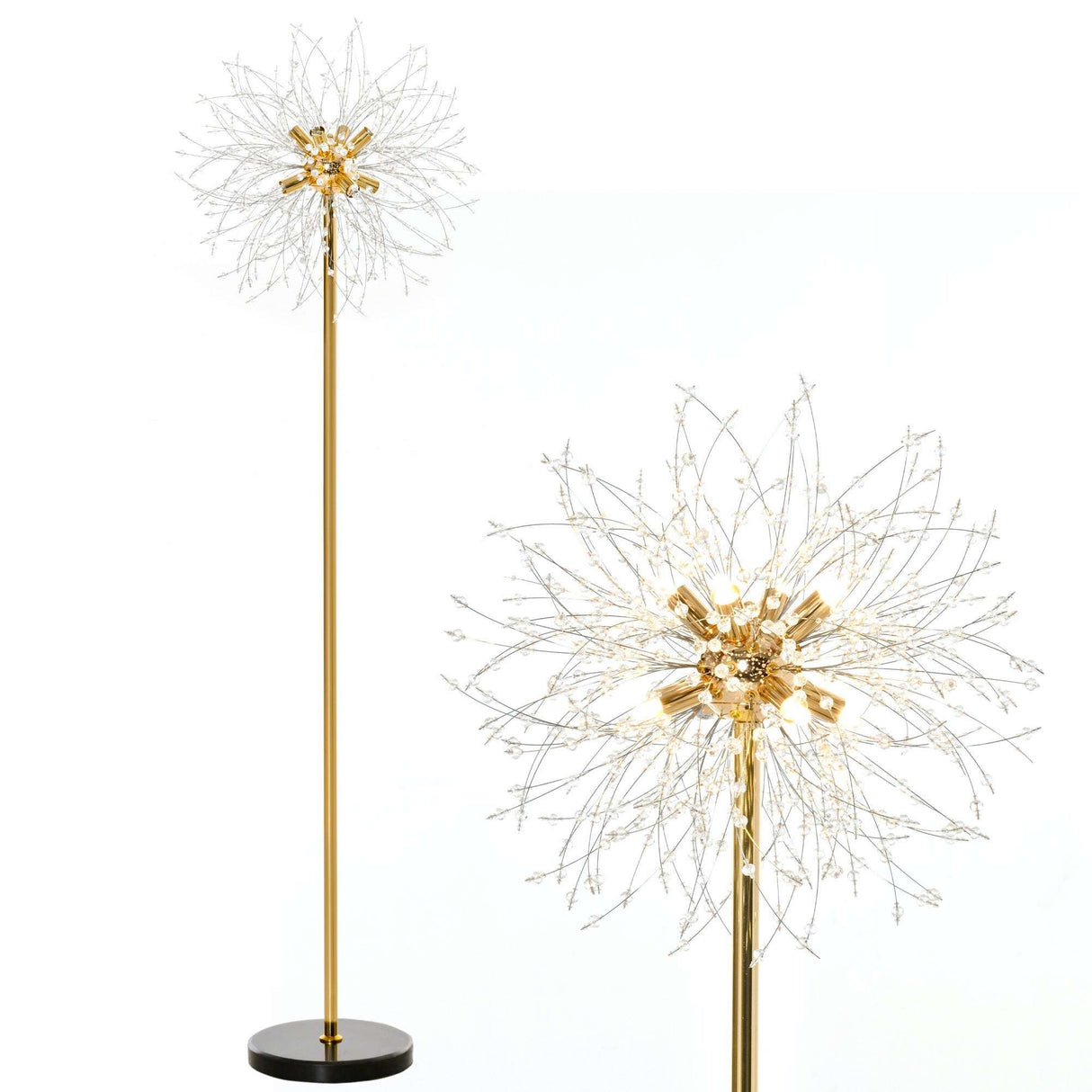 Elegant Wise Galleria Floor Lamp with a unique starburst design, perfect for modern living spaces