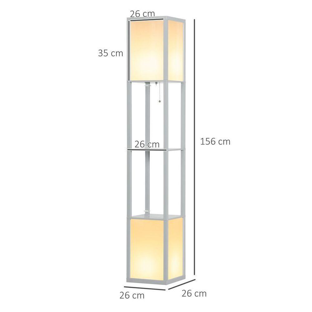 HOMCOM Shelf Floor Lamp with Dual Light, for Living Room, Bedroom, Black HOMCOM