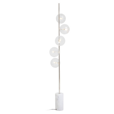 Abira Nickel And White Marble Floor Lamp Orsina