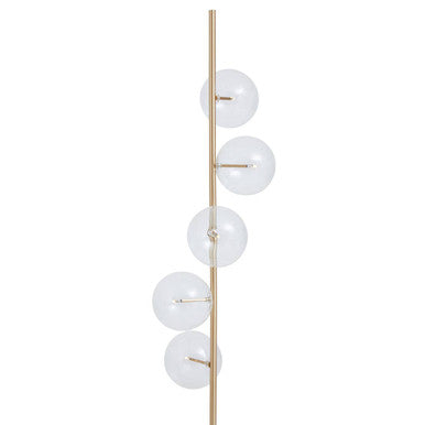 Abira Five Bulb White Marble Base Floor Lamp Orsina