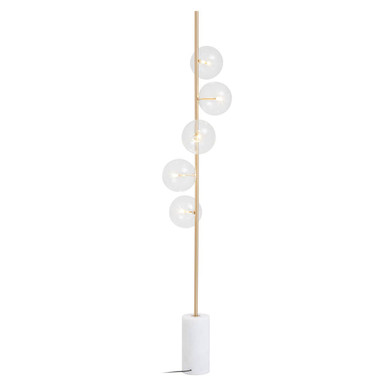 Abira Five Bulb White Marble Base Floor Lamp Orsina