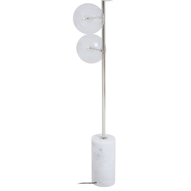 Abira Nickel And White Marble Floor Lamp Orsina