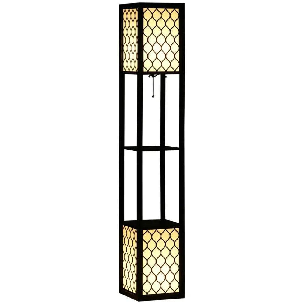 Floor Lamp with Shelves, 2 Light, Modern Standing Lamps for Living Room Bedroom Unbranded