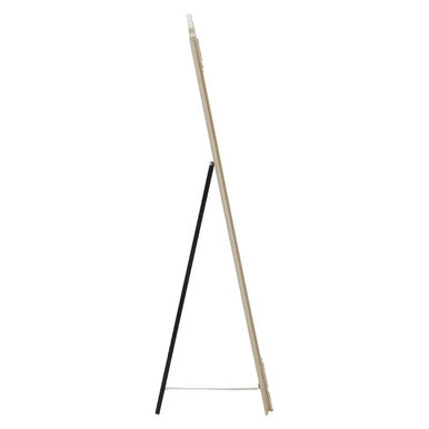 Orsina Floor Mirror with a sleek wooden frame and black stand for modern interiors