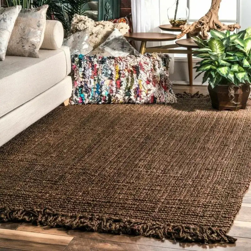 Nisu Home Natural Brown Floor Rug Adding Warmth and Texture to a Living Room Setting
