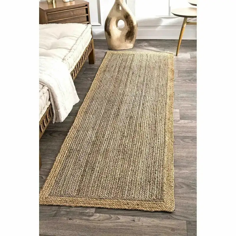 Natural Jute Floor Rug by Nisu Home for a warm and inviting bedroom decor