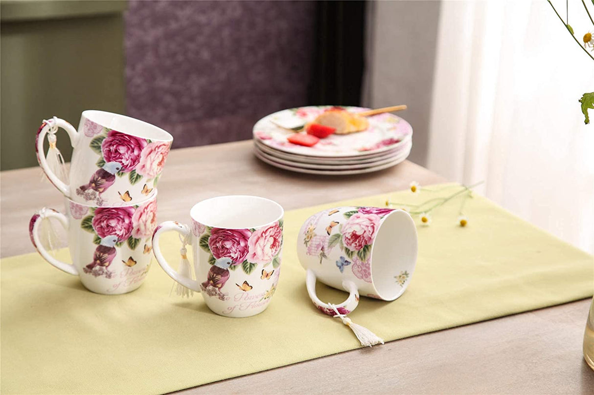 Elegant floral Mugs Set from London Boutique Lifestyle, perfect for tea or coffee gatherings