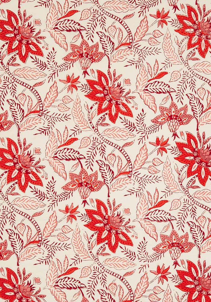 Casa by Josephine Jenno Red Floral Tablecloth with Intricate Pattern for Elegant Dining