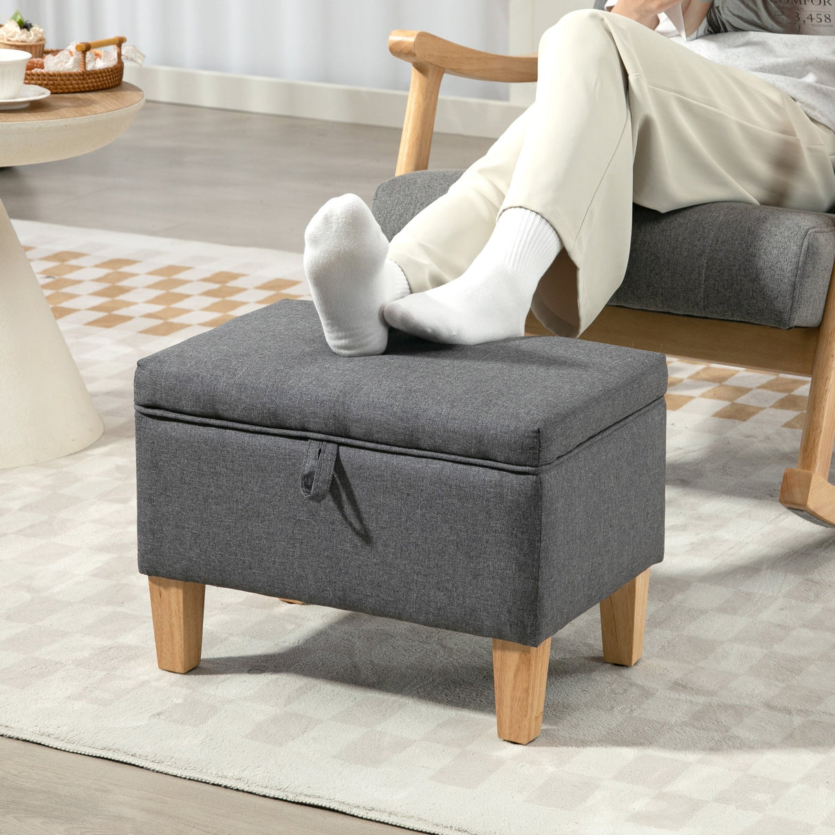 Wise Galleria Grey Footstool with Wooden Legs, perfect for resting feet and enhancing comfort