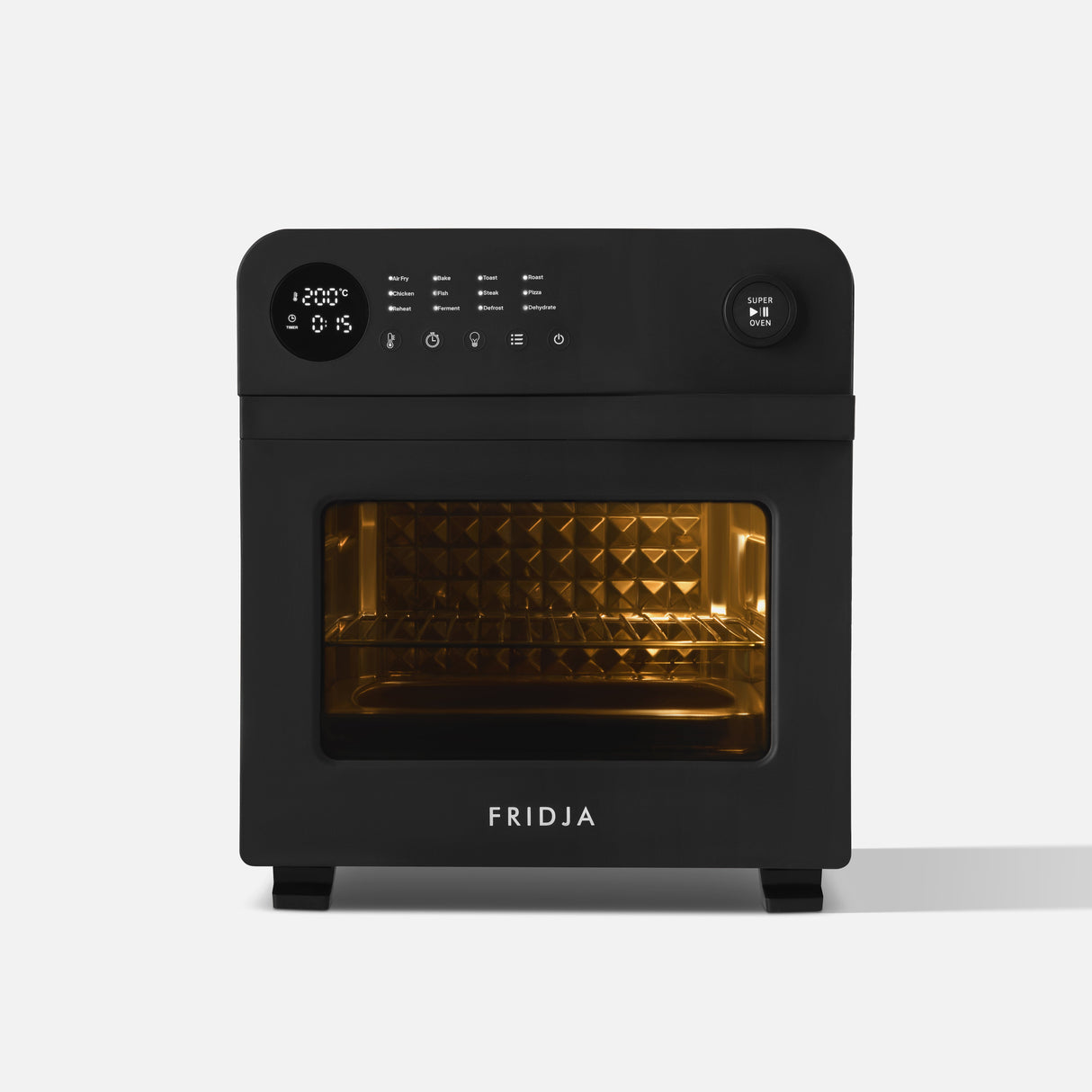 Fridja Digital Air Fryer oven in black with a sleek design and easy-to-use control panel