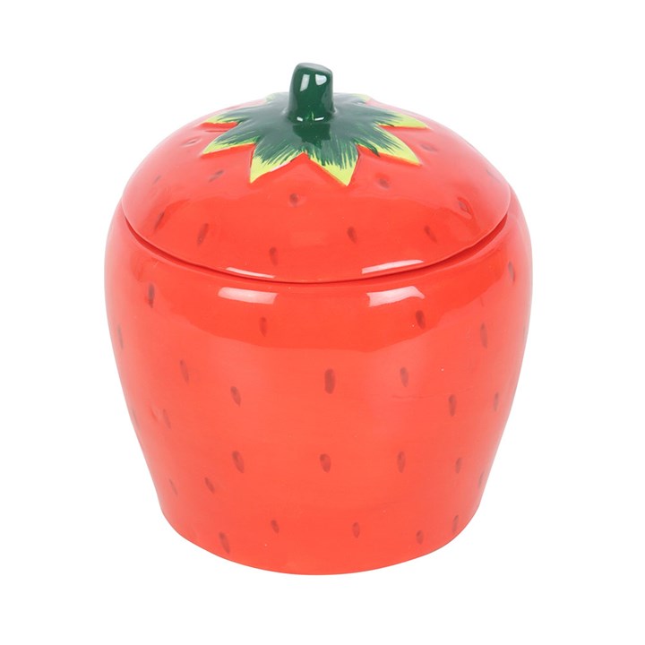 Strawberry Design Ceramic Candle Jar with Lid N/A