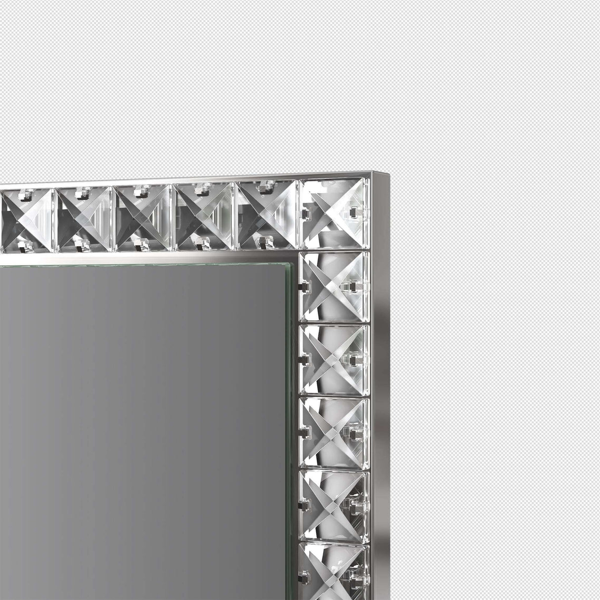 Elegant Full Length Mirror with a Crystal-Enhanced Silver Frame for Stylish Home Decor