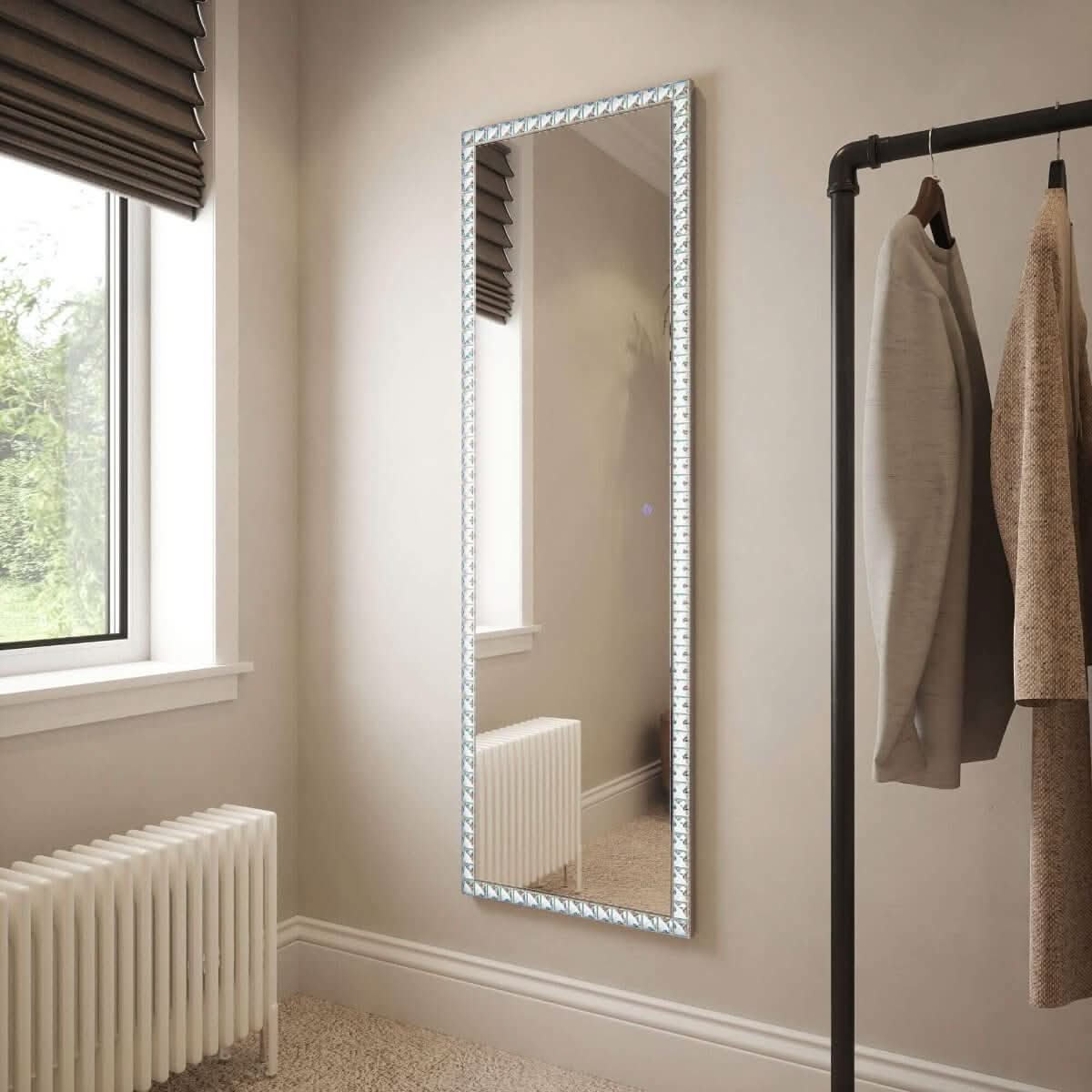 Stylish Full Length Mirror with LED Lights, ideal for home dressing rooms and elegant interiors