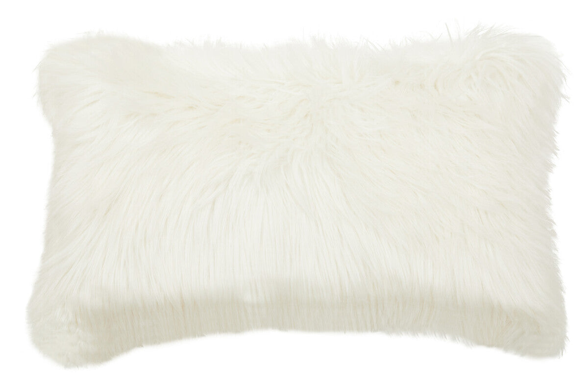 Orsina Fur Cushion in soft white for a cozy and stylish home decor accent