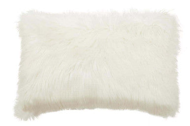 Orsina White Fur Cushion with Soft Textured Fabric for Cozy Home Decor