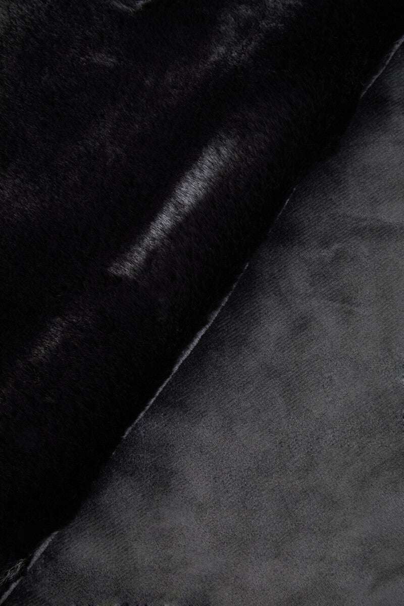 Orsina Fur Throw in luxurious black, perfect for cozying up on cold nights