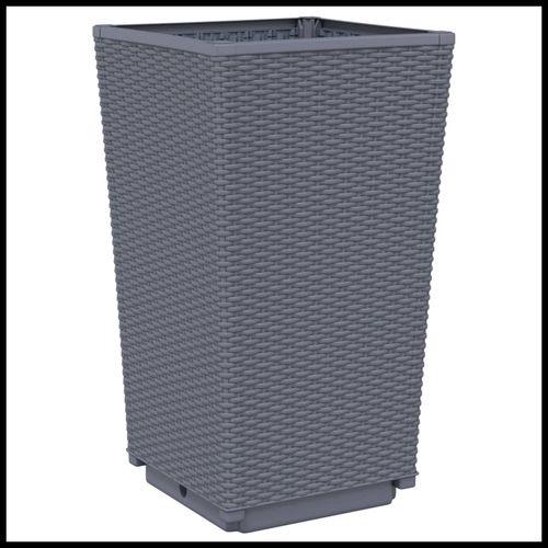 vidaXL Tall Rattan Effect Garden Planters - Weatherproof vidaXL