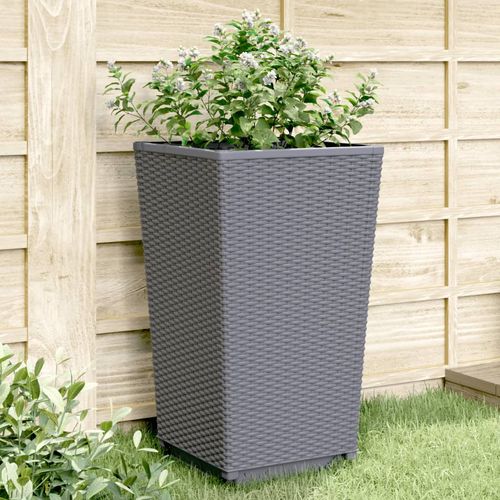 vidaXL Tall Rattan Effect Garden Planters - Weatherproof vidaXL