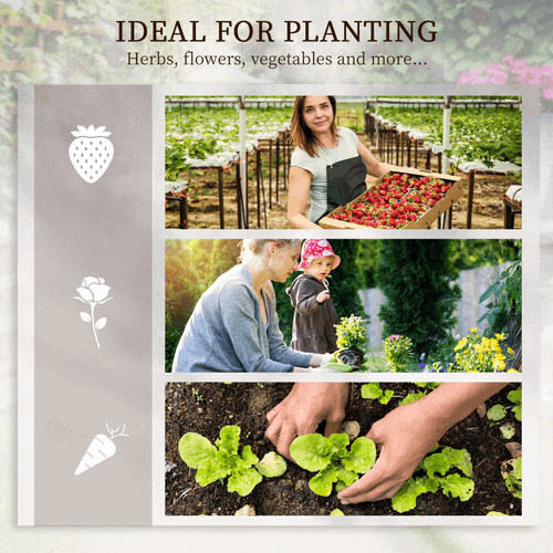 Outsunny 3 Tier Wooden Garden Planters with Trellis for Vine Climbing Plants Outsunny