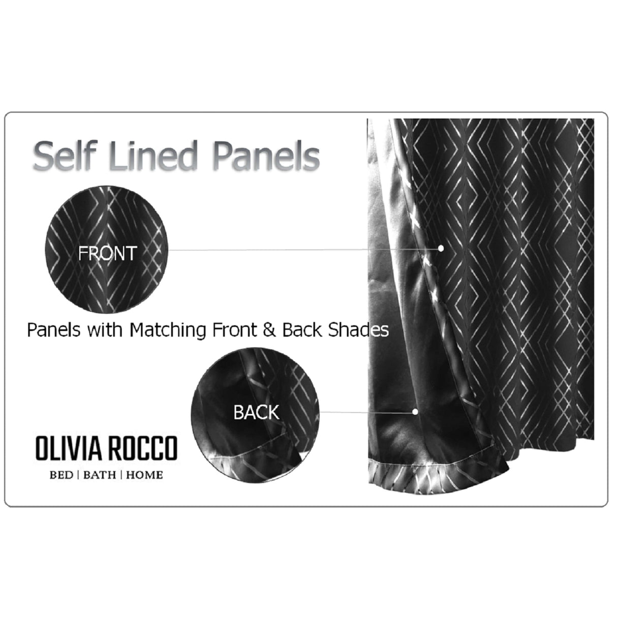Geometric Black Sparkle Blackout Curtains