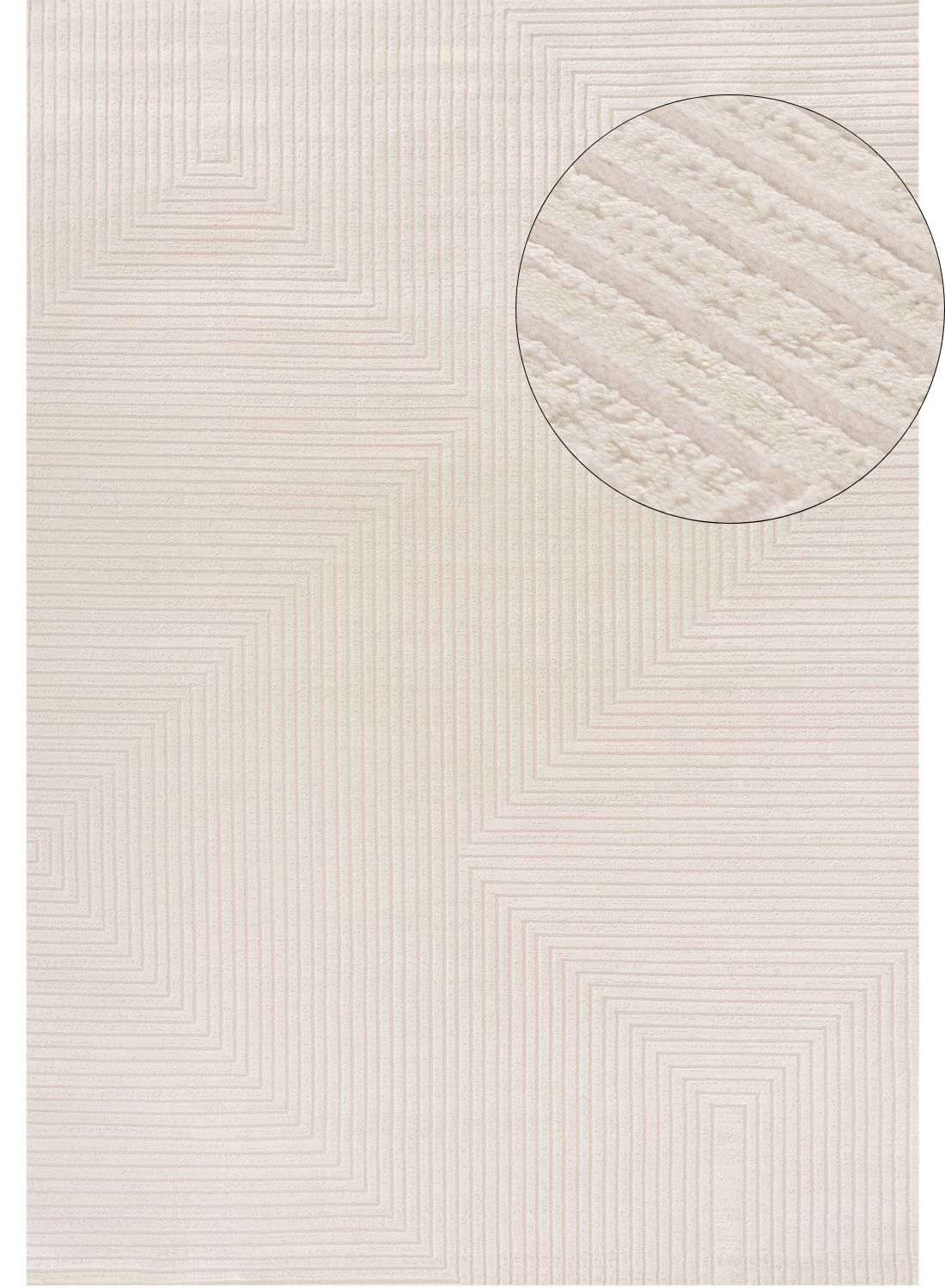 Neutral Geometric Rug with Textured Lines for Modern Home Decor